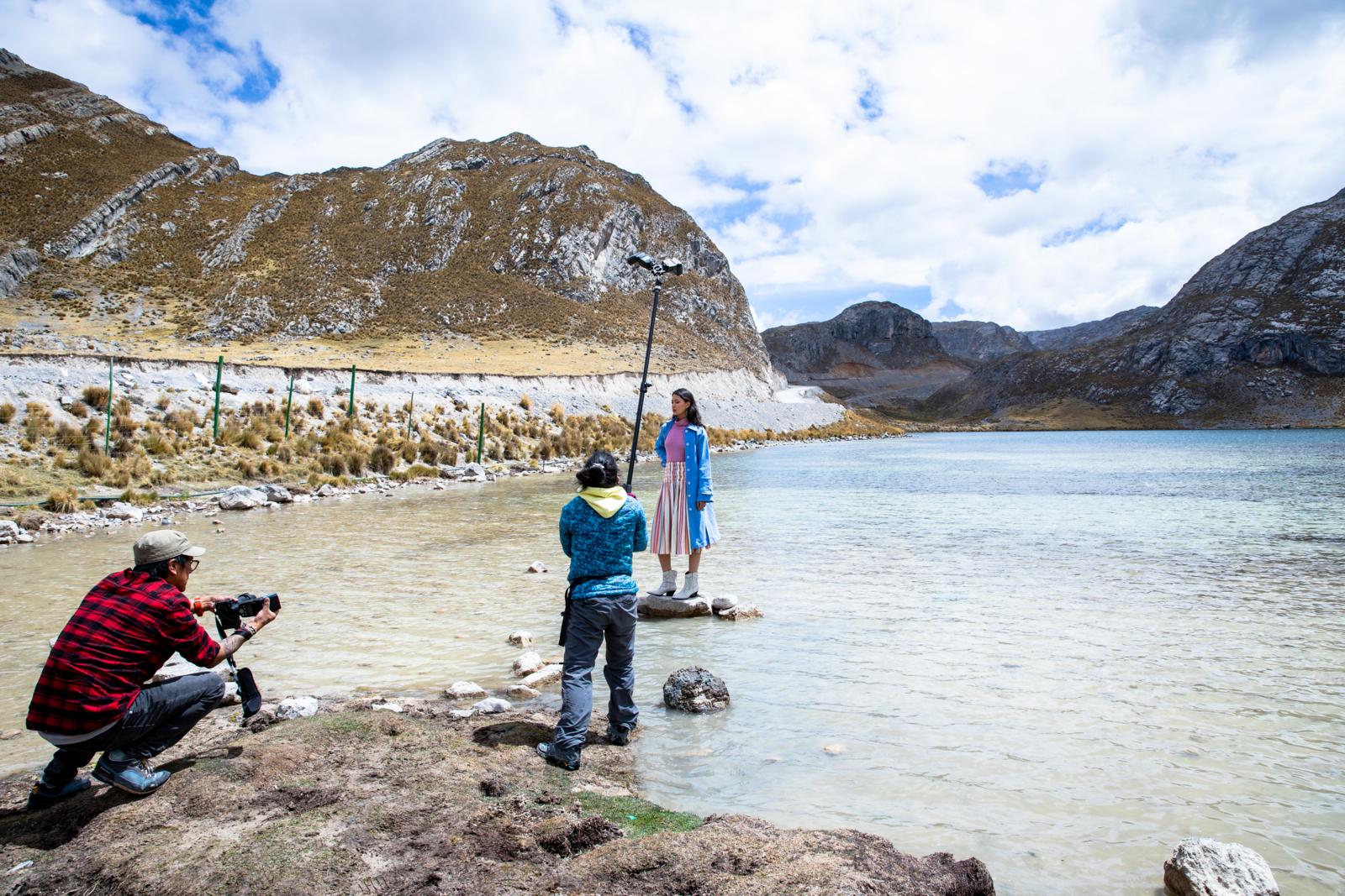 Rodaje audiovisual en los Andes peruanos